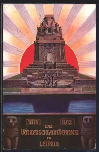 AK Leipzig, Weihe des Völkerschlachtdenkmals 1913, Ganzsache
