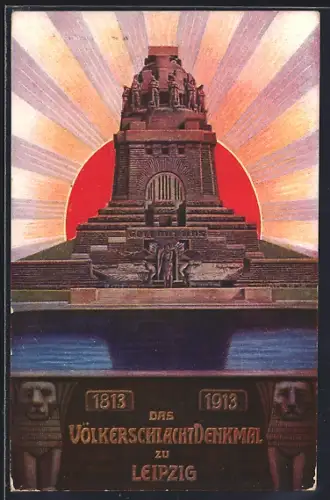 AK Leipzig, Weihe des Völkerschlachtdenkmals 1913, Ganzsache