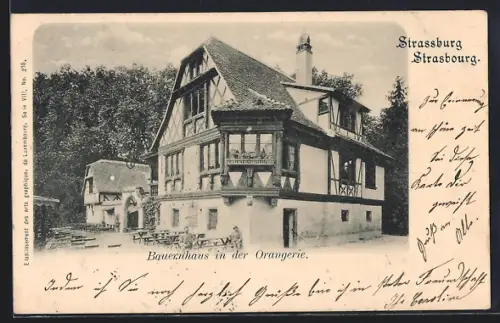 AK Strassburg, Bauernhaus in der Orangerie