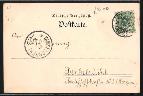 AK Strassburg, Ortsansicht und Elsässerin in Tracht