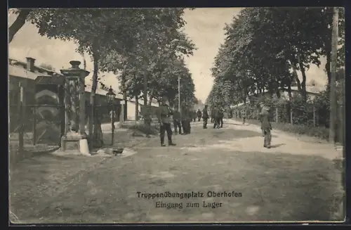 AK Oberhofen, Eingang zum Lager des Truppenübungsplatzes