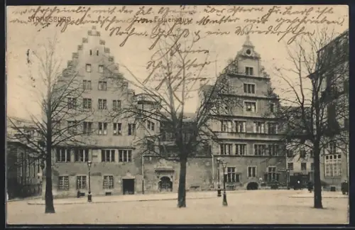 AK Strassburg, Frauenhaus mit Strassenpartie