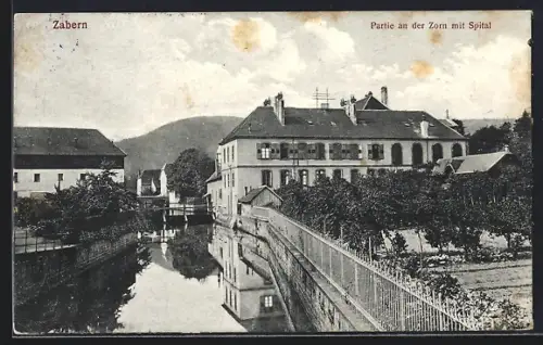 AK Zabern, Partie an der Zorn mit Spital