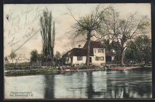 AK Strassburg i. E., Idyll an der Fischerinsel