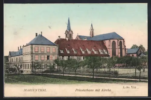 AK Marienthal, Prieserhaus mit Kirche