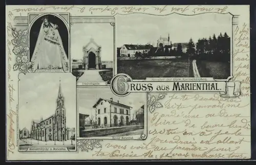 AK Marienthal, Bahnhof, Kloster, Wallfahrtskirche