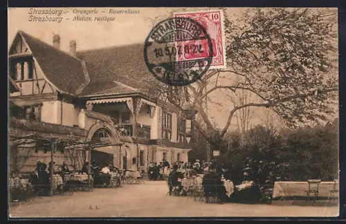 AK Strasbourg, Orangerie, Maison rustique avec terrasse animée