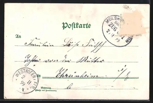 Lithographie Strassburg i. E., Partie am Landesauschussgebäude