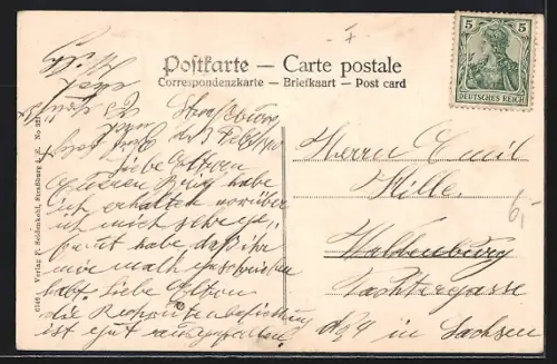 AK Strassburg i. Els., Hauptpostamt in der Hohenlohestrasse
