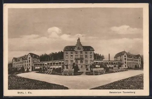 AK Saal i. Els., Sanatorium Tannenberg mit Grünanlage