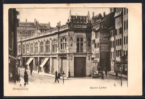 AK Strasbourg, Petite rue avec magasins et passants