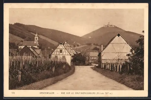 AK Orschwiller, Vue sur le Haut-Koenigsbourg
