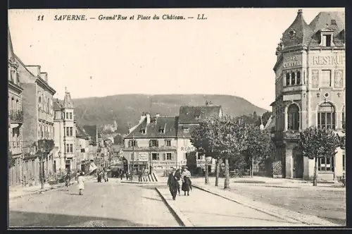 AK Saverne, Grand`Rue et Place du Château