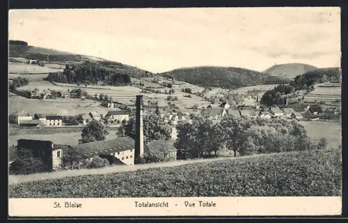 AK St. Blaise, Vue totale du village et paysage environnant