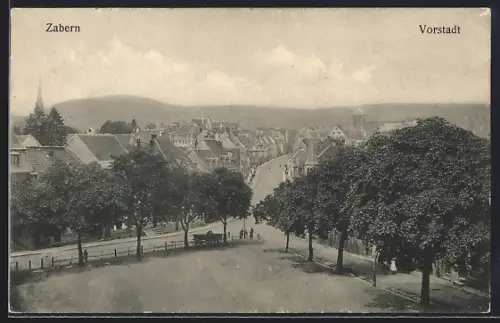 AK Zabern, Strassenpartie in der Vorstadt