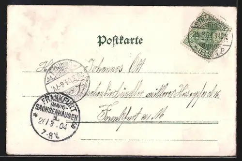 Lithographie Strassburg i. E., Landesauschussgebäude mit Vorplatz