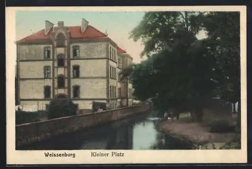 AK Weissenburg, Kleiner Platz mit Wasserpartie