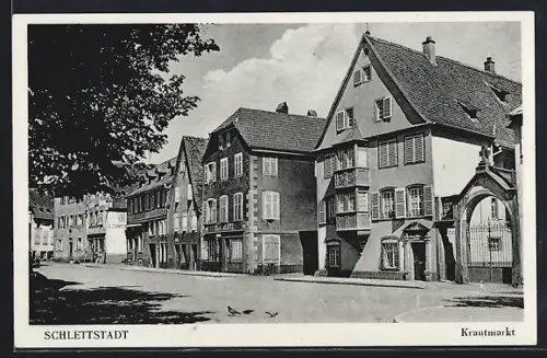 AK Schlettstadt, Partie am Krautmarkt
