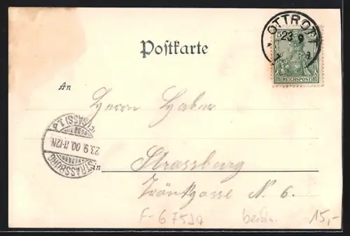 Mondschein-AK Ottrott, Blick auf die Schlösser