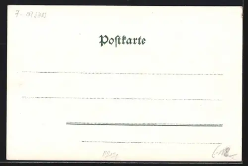 Lithographie Strassburg i. E., Münster, Im kleinen Frankreich