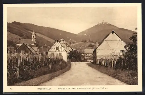 AK Orschwiller, Vue sur le Haut-Koenigsbourg