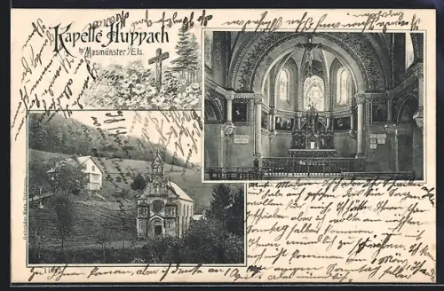 AK Masmunster i. Els., Kapelle Huppach, Innen- u. Aussenansicht