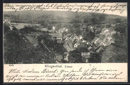 AK Klingenthal /Elsass, Ortsansicht aus der Vogelschau