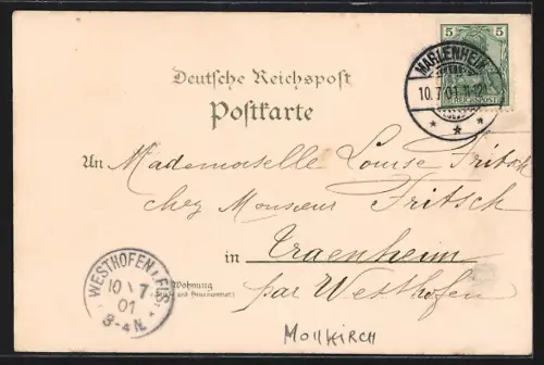 AK Mollkirch, Ruines du château de Yburg entourées de végétation luxuriante