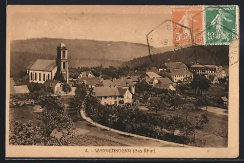 AK Wangenbourg /Bas-Rhin, Vue du village avec église et paysage environnant