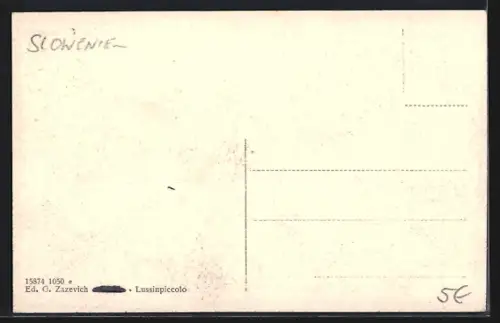 AK Sansego, Ortsansicht mit Küstenpartie