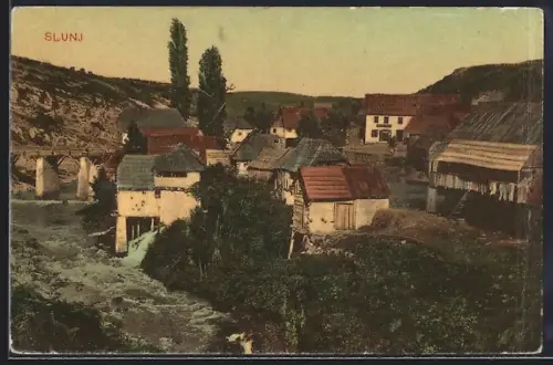 AK Slunj, Ortsansicht mit Flusspartie