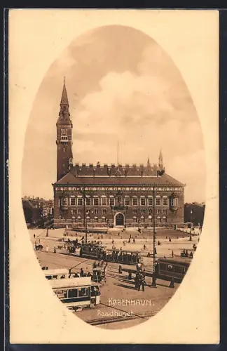 AK Kobenhavn, Raadhuset, Strassenbahn