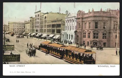 AK Winnipeg, Main Street, Strassenbahn