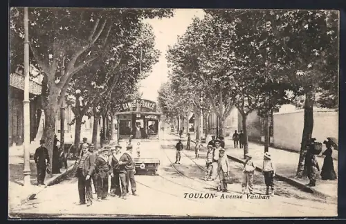 AK Toulon, Avenue de Vauban, Strassenbahn