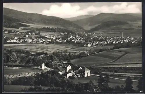 AK Floh b. Schmalkalden, Ortsansicht mit Bergen