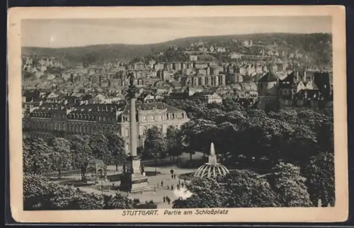 AK Stuttgart, Partie am Schlossplatz