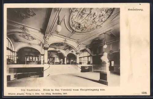 AK Heidelberg, Stadthalle, Vestibül vom Haupteingang