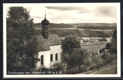 AK Gündelwangen /bad. Schwarzwald, Blick auf die Kirche