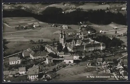 AK St. Peter /Schwarzwald, Ortsansicht aus der Luft