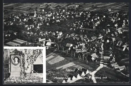 AK Meissenheim am Rhein, Ortsansicht vom Flugzeug aus