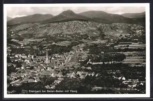 AK Steinbach bei Baden-Baden, Ortsansicht mit Yburg