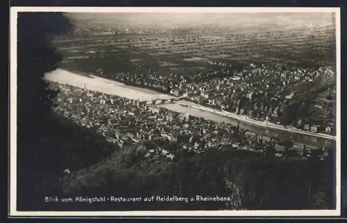 AK Heidelberg, Blick vom Königstuhl Restaurant