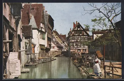 AK Ulm a. D., Partie an der Blau