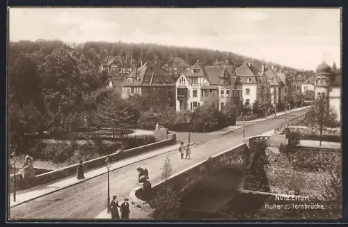 AK Erfurt, Blick auf die Hohenzollernbrücke