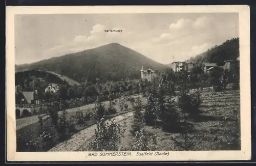 AK Bad Sommerstein /Saalfeld, Gartenkuppe vom Ort aus gesehen