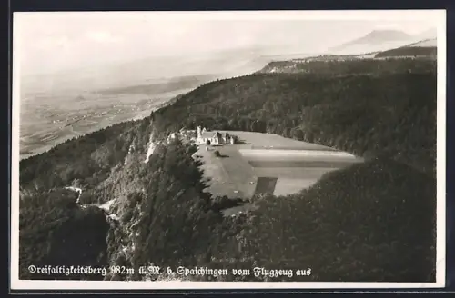 AK Spaichingen, Dreifaltigkeitsberg vom Flugzeug aus