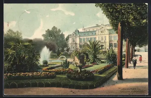 AK Frankfurt-Westend, Gesellschaftshaus mit Palmengarten