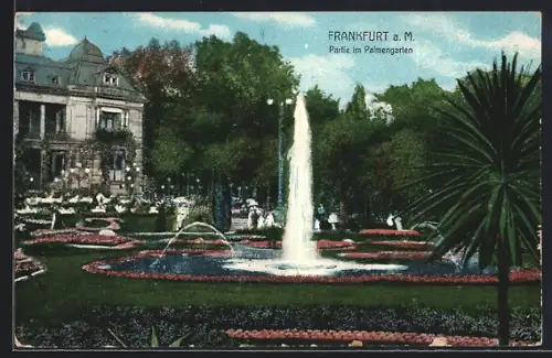 AK Frankfurt-Westend, Partie im Palmengarten
