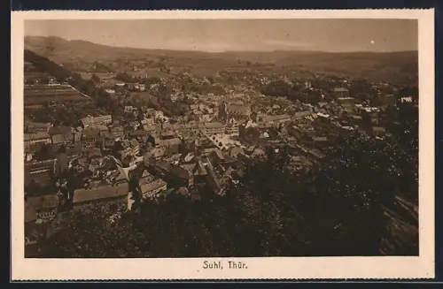 AK Suhl /Thür., Stadtansicht aus der Vogelschau