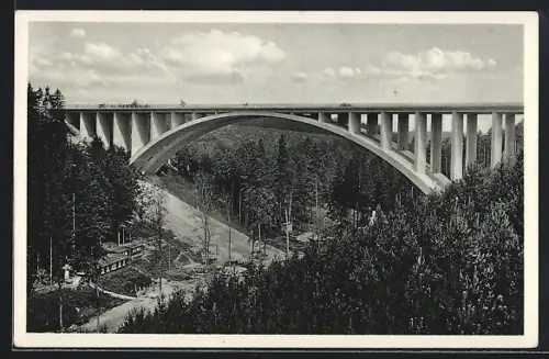 AK Hermsdorf i. Thür., Reichsautobahn Teufelstalbrücke